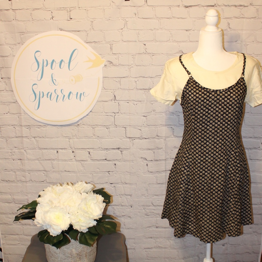Vintage Pellini Summer Floral Lace Up Dress
